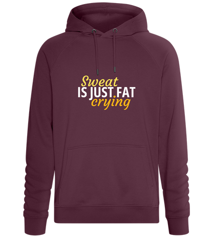 Sweat is Just Fat Crying Design - Comfort unisex hoodie_BORDEAUX_front