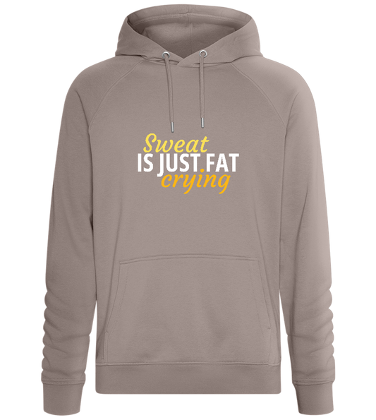 Sweat is Just Fat Crying Design - Comfort unisex hoodie_CHARCOAL CHIN_front