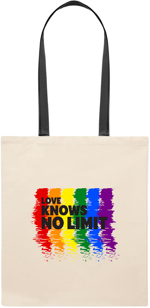 Love Knows No Limits Design - Essential colored handle tote bag_BLACK_front