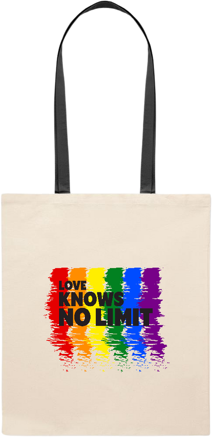 Love Knows No Limits Design - Essential colored handle tote bag_BLACK_front