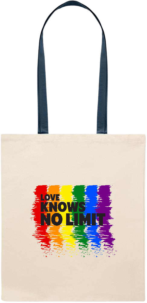 Love Knows No Limits Design - Essential colored handle tote bag_BLUE_front