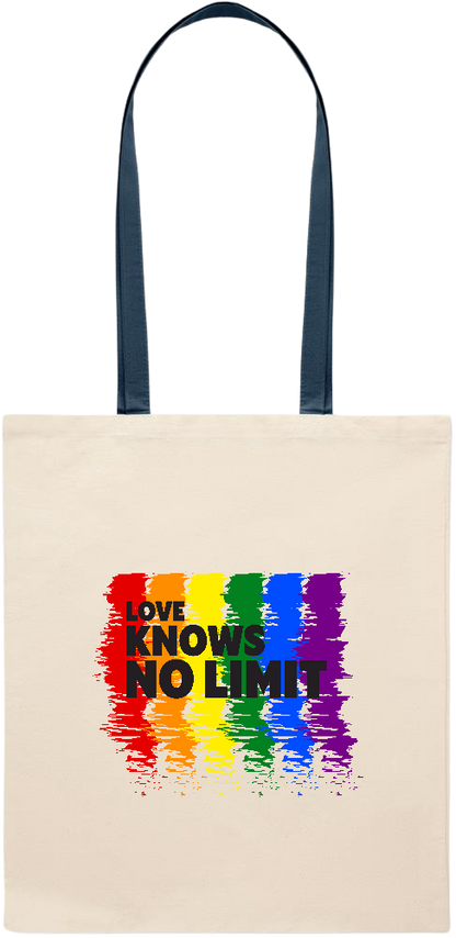 Love Knows No Limits Design - Essential colored handle tote bag_BLUE_front