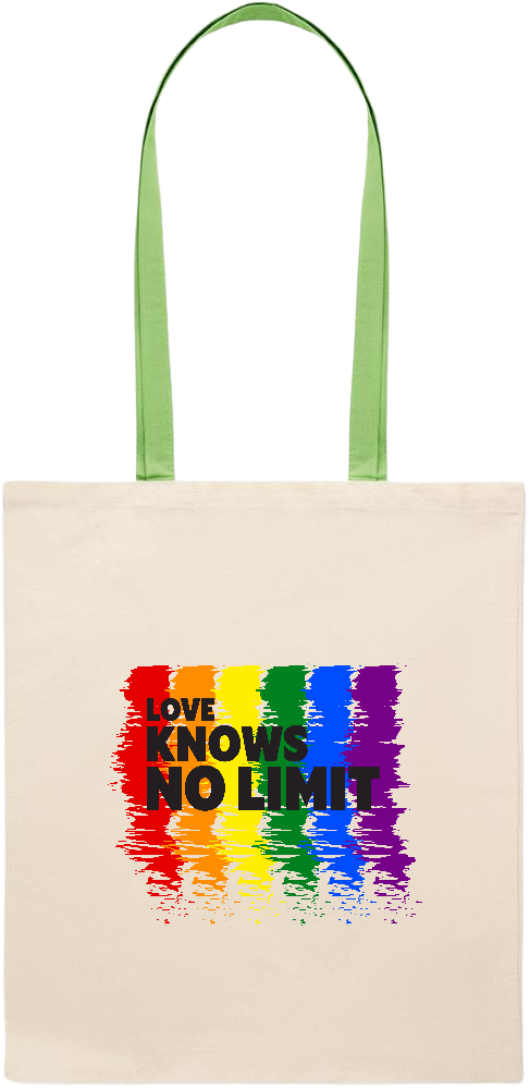 Love Knows No Limits Design - Essential colored handle tote bag_LIME_front