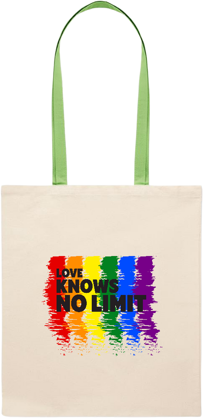 Love Knows No Limits Design - Essential colored handle tote bag_LIME_front