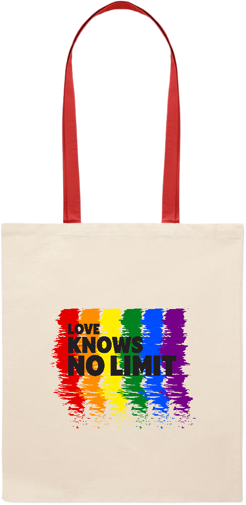 Love Knows No Limits Design - Essential colored handle tote bag_RED_front