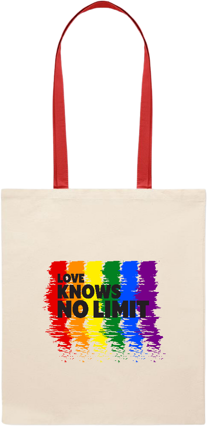 Love Knows No Limits Design - Essential colored handle tote bag_RED_front