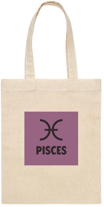 Zodiac Pisces Design - Essential small colored handle gift bag_BEIGE_front