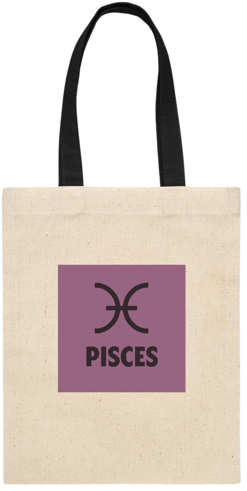 Zodiac Pisces Design - Essential small colored handle gift bag_BLACK_front