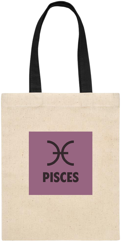 Zodiac Pisces Design - Essential small colored handle gift bag_BLACK_front