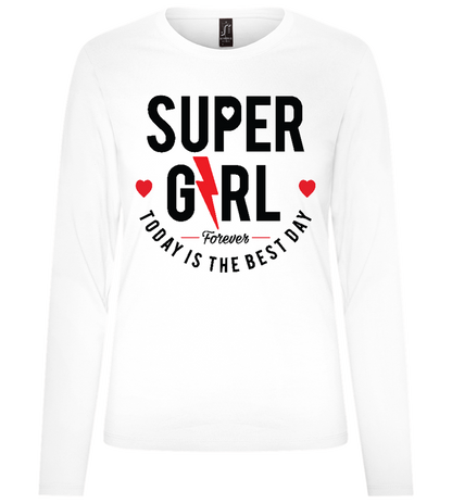 Super GRL Design - Premium Women´s long sleeve t-shirt_WHITE_front