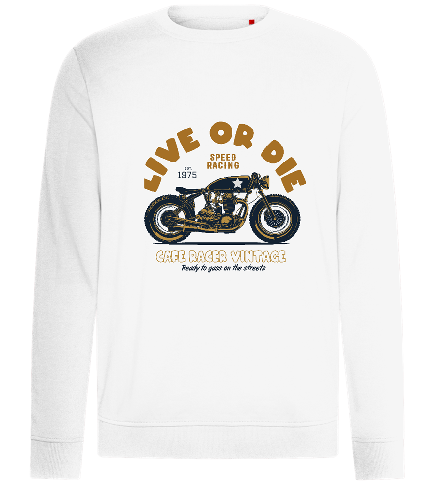 Cafe Racer Motor Design - Comfort unisex sweater_WHITE_front