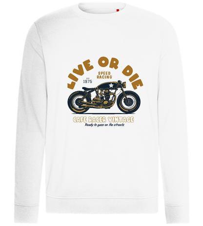 Cafe Racer Motor Design - Comfort unisex sweater_WHITE_front