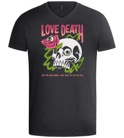 Skull Love Death Design - Basic men's v-neck t-shirt_DARK GRAY_front