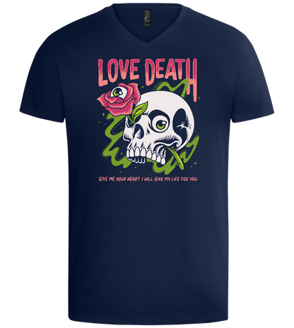 Skull Love Death Design - Basic men's v-neck t-shirt_MARINE_front