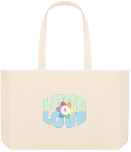 Love is Love Flower Design - Premium large recycled beach tote bag