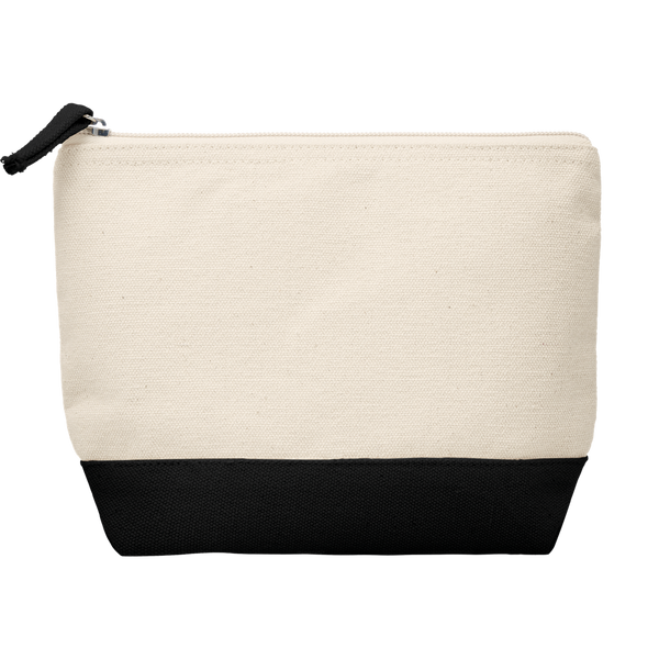 Bicolour Cotton Cosmetic Bag_BLACK_front