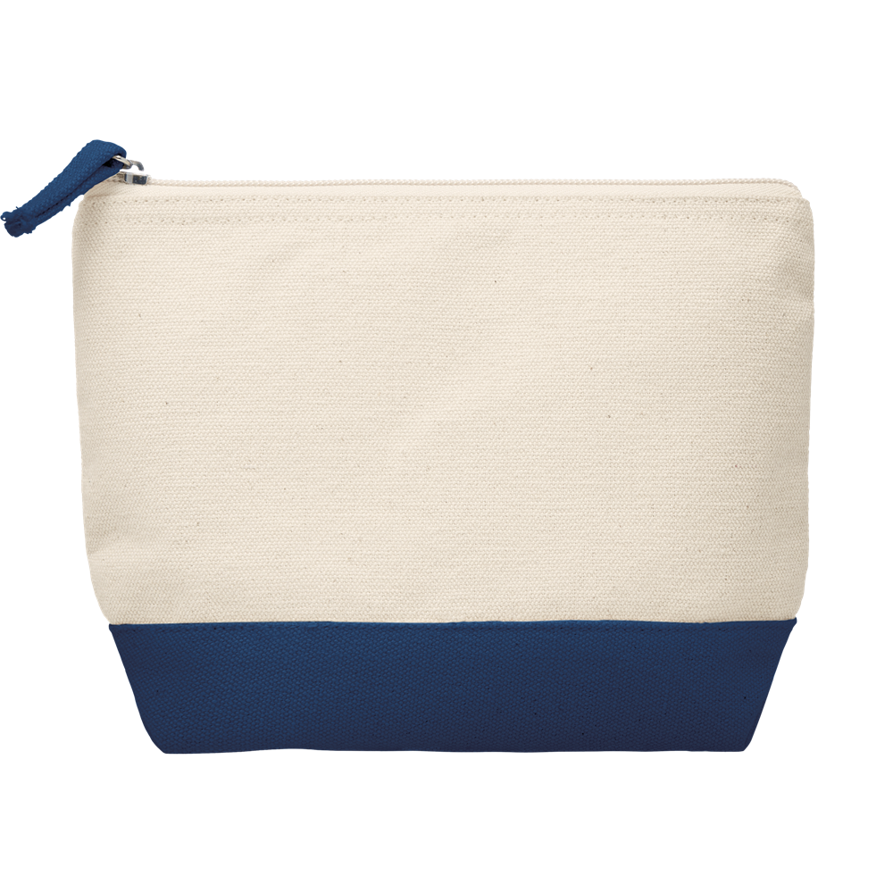 Bicolour Cotton Cosmetic Bag_BLUE_front