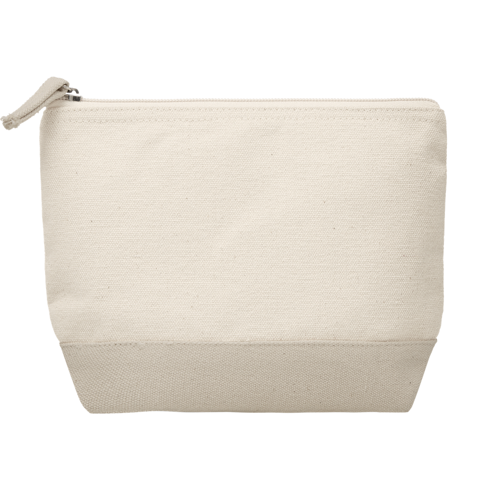 Bicolour Cotton Cosmetic Bag_GREY_front