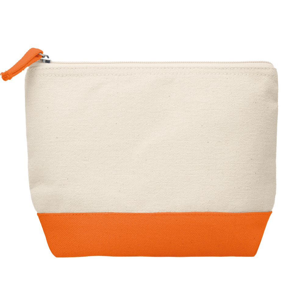 Bicolour Cotton Cosmetic Bag_ORANGE_front