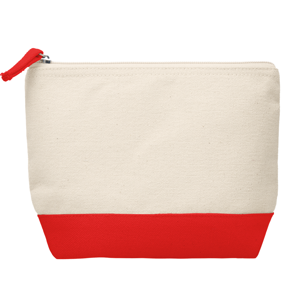 Bicolour Cotton Cosmetic Bag_RED_front