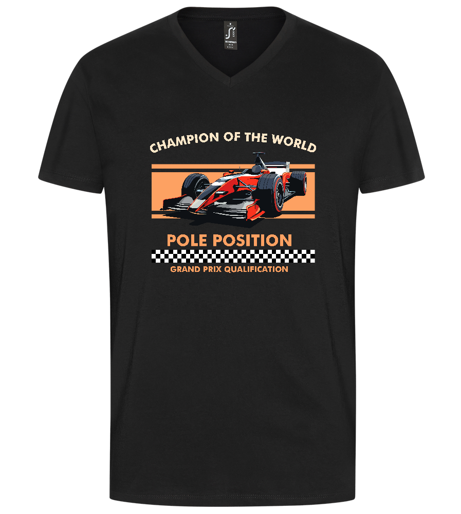 Champion of the World Design - Premium men's v-neck t-shirt_DEEP BLACK_front