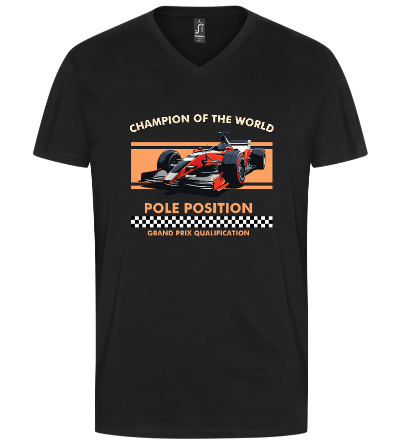 Champion of the World Design - Premium men's v-neck t-shirt_DEEP BLACK_front