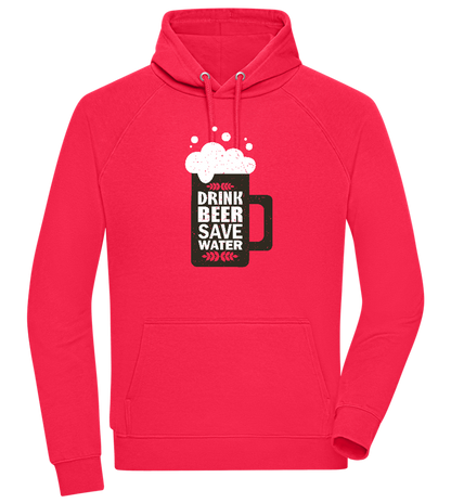 Drink Beer Save Water Beer Mug Design - Comfort unisex hoodie_RED_front