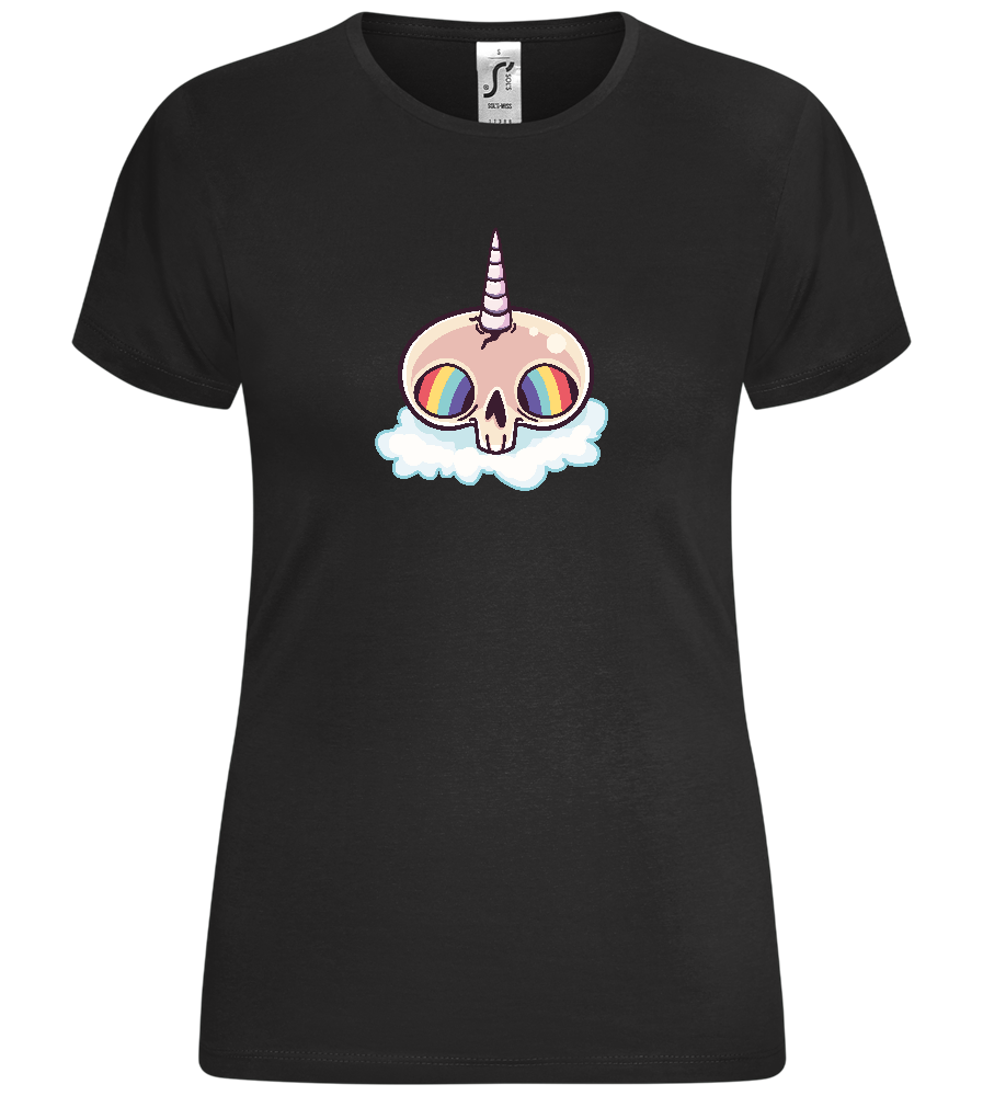 Skull Rainbow Unicorn Design - Comfort women's t-shirt_DEEP BLACK_front