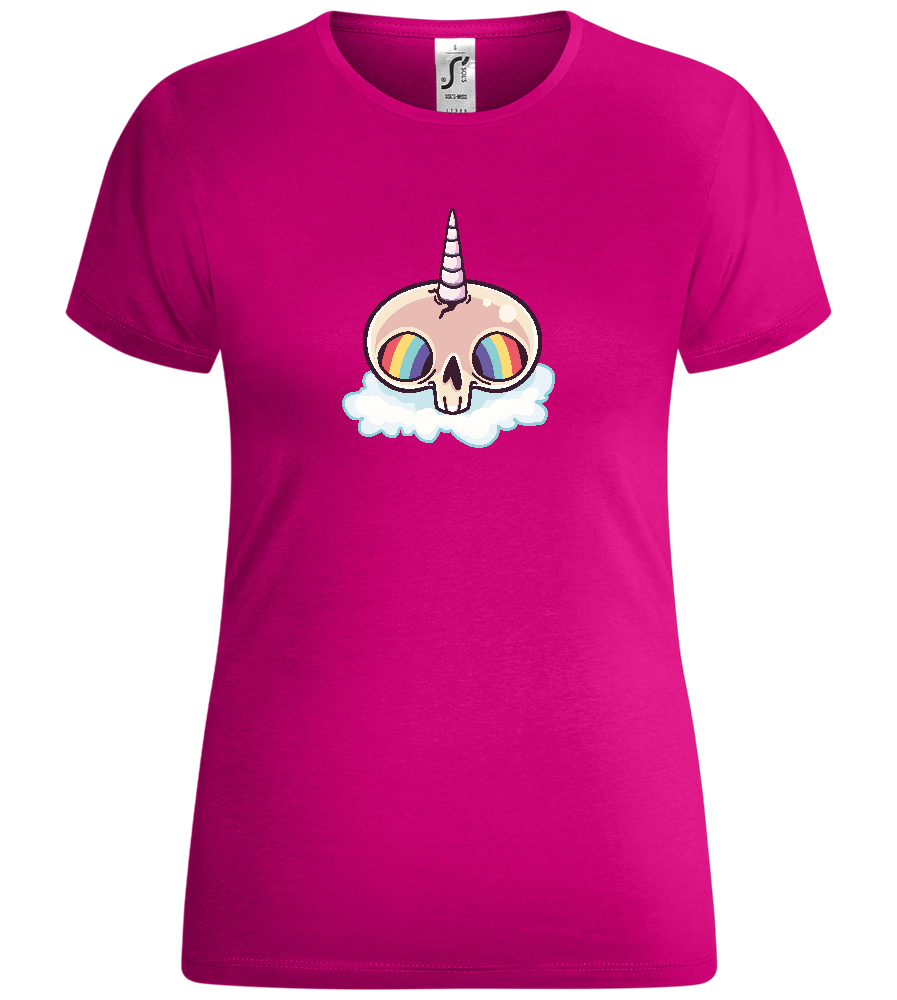 Skull Rainbow Unicorn Design - Comfort women's t-shirt_FUCHSIA_front