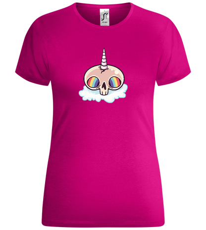 Skull Rainbow Unicorn Design - Comfort women's t-shirt_FUCHSIA_front