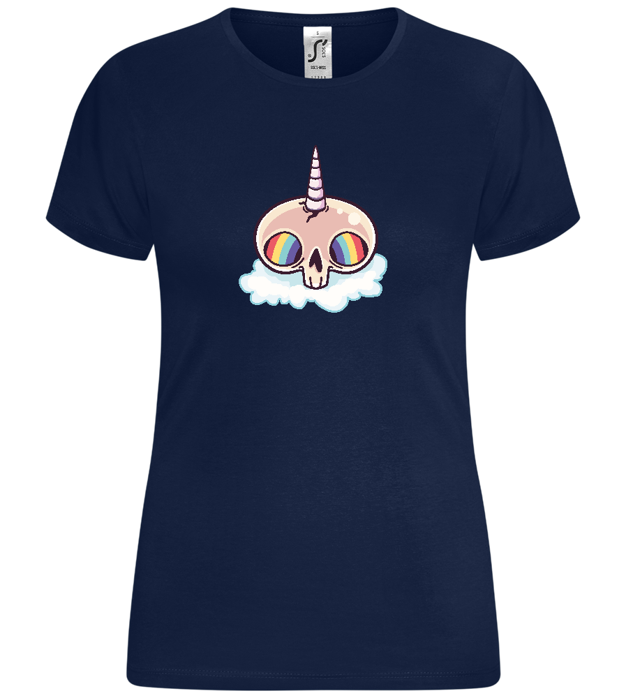 Skull Rainbow Unicorn Design - Comfort women's t-shirt_MARINE_front