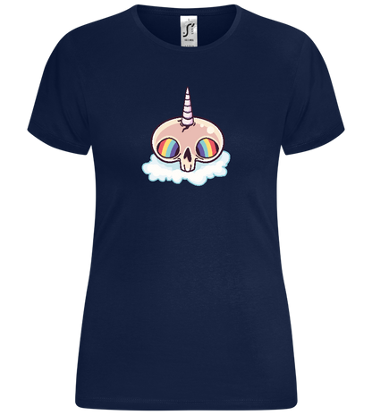 Skull Rainbow Unicorn Design - Comfort women's t-shirt_MARINE_front