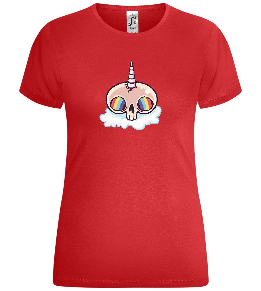 Skull Rainbow Unicorn Design - Comfort women's t-shirt_RED_front