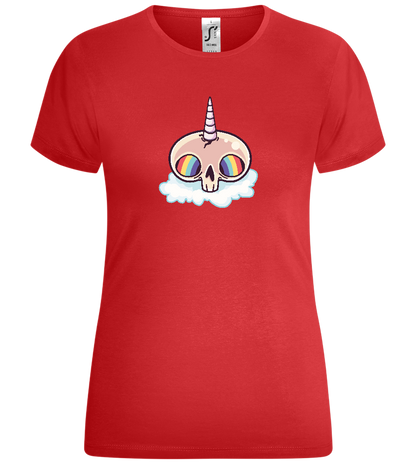 Skull Rainbow Unicorn Design - Comfort women's t-shirt_RED_front