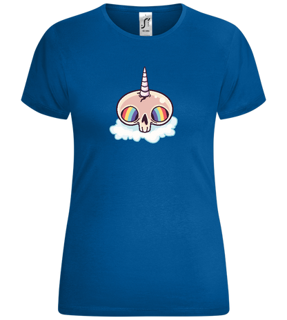 Skull Rainbow Unicorn Design - Comfort women's t-shirt_ROYAL_front