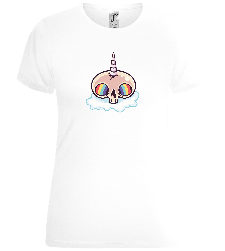 Skull Rainbow Unicorn Design - Comfort women's t-shirt_WHITE_front