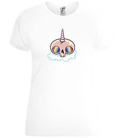 Skull Rainbow Unicorn Design - Comfort women's t-shirt_WHITE_front