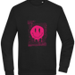 Distorted Pink Smiley Design - Comfort Essential Unisex Sweater_BLACK_front