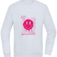 Distorted Pink Smiley Design - Comfort Essential Unisex Sweater_CREAMY BLUE_front