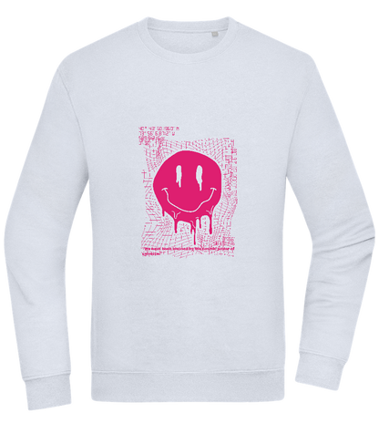 Distorted Pink Smiley Design - Comfort Essential Unisex Sweater_CREAMY BLUE_front