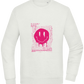 Distorted Pink Smiley Design - Comfort Essential Unisex Sweater_CREAMY GREEN_front