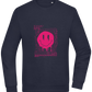 Distorted Pink Smiley Design - Comfort Essential Unisex Sweater_FRENCH NAVY_front