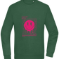 Distorted Pink Smiley Design - Comfort Essential Unisex Sweater_GREEN BOTTLE_front