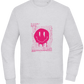 Distorted Pink Smiley Design - Comfort Essential Unisex Sweater_ORION GREY II_front