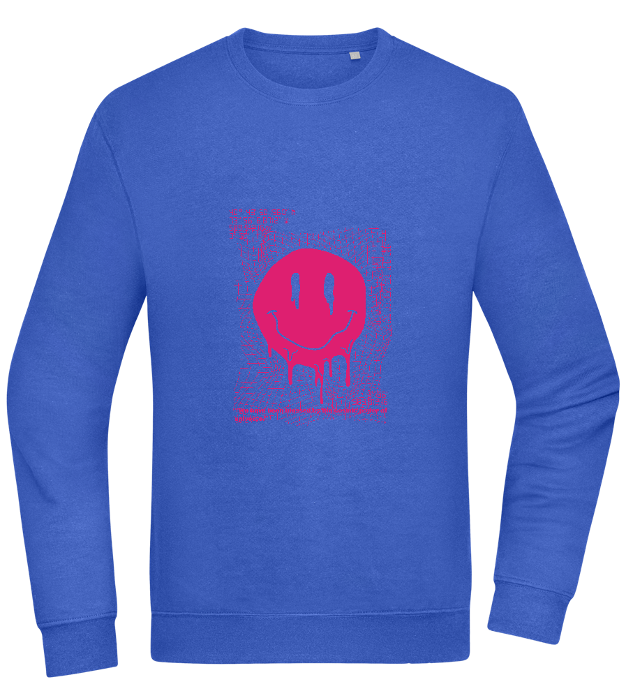 Distorted Pink Smiley Design - Comfort Essential Unisex Sweater_ROYAL_front