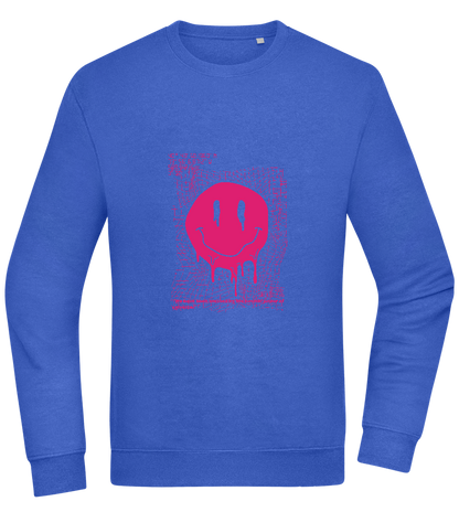 Distorted Pink Smiley Design - Comfort Essential Unisex Sweater_ROYAL_front