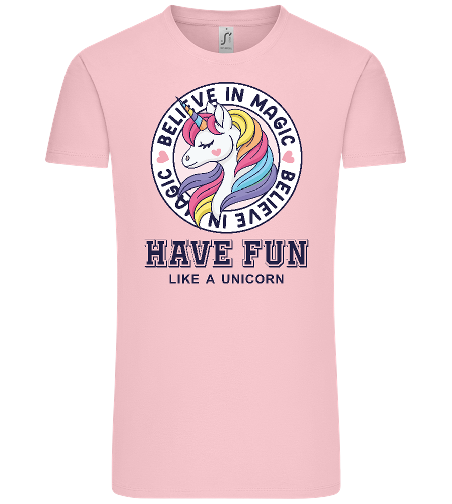 Believe in Magic Unicorn Design - Comfort Unisex T-Shirt_CANDY PINK_front