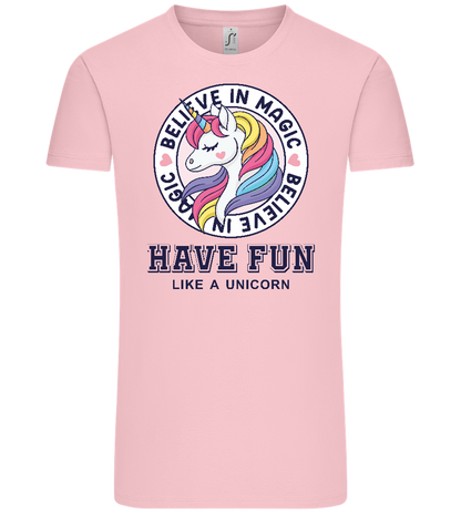 Believe in Magic Unicorn Design - Comfort Unisex T-Shirt_CANDY PINK_front