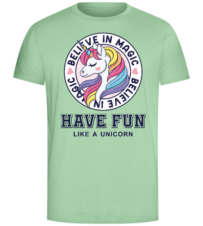 Believe in Magic Unicorn Design - Comfort Unisex T-Shirt_ICE GREEN_front