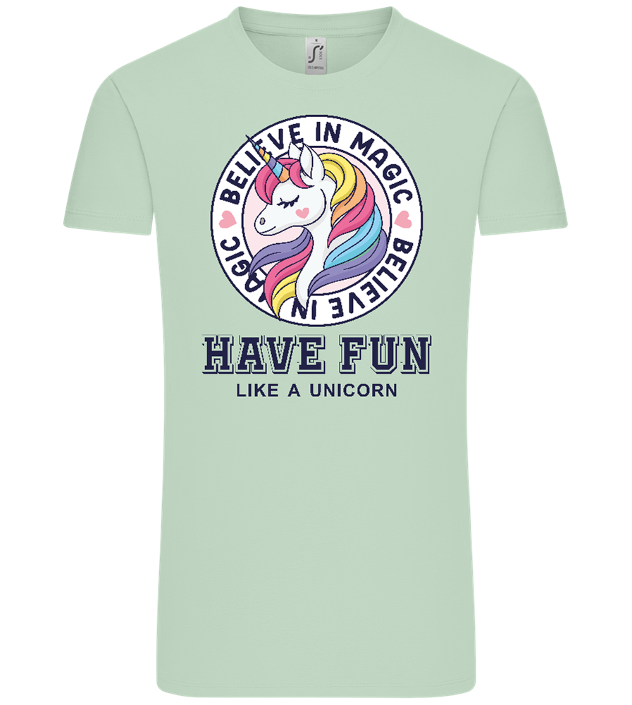 Believe in Magic Unicorn Design - Comfort Unisex T-Shirt_ICE GREEN_front